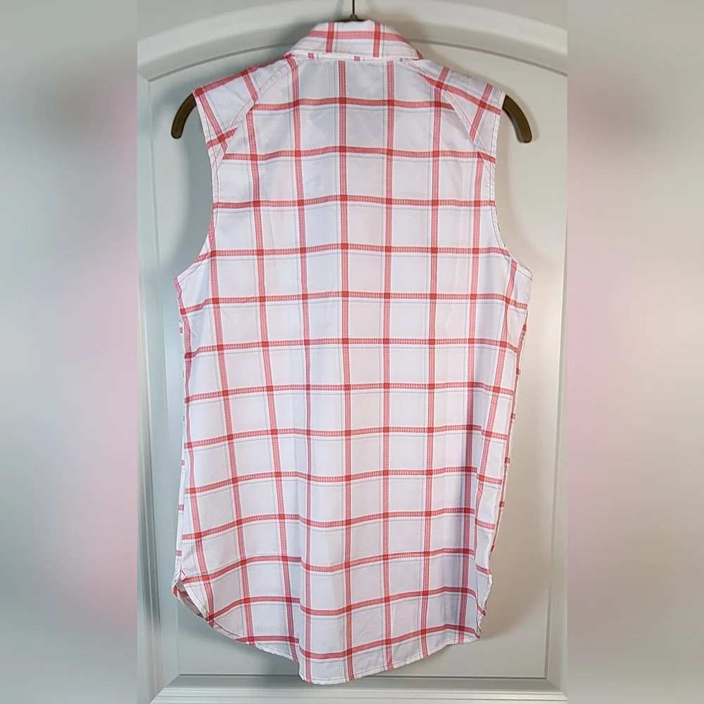 COLUMBIA Anytime Lite Sleeveless Shirt - Pink Windowpane - Size S (NWT) - Picture 7 of 16